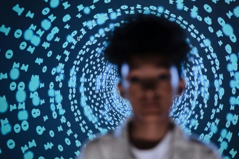 Digital code projection creating a tech-inspired abstract vibe illustrating internet speeds.