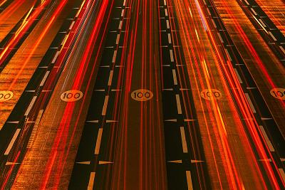 Busy expressway illustrating internet speed