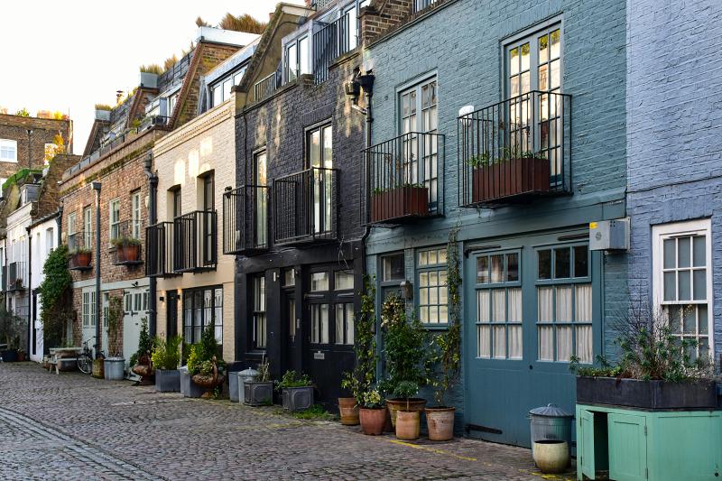 Row of historic mews houses