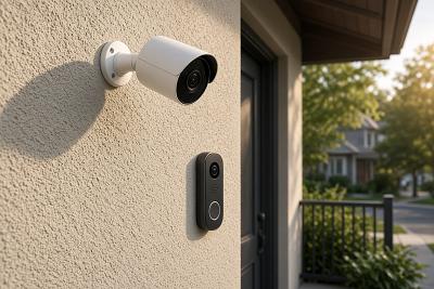 AI-generated editorial photo about Internet for Home Security Cameras and Doorbells