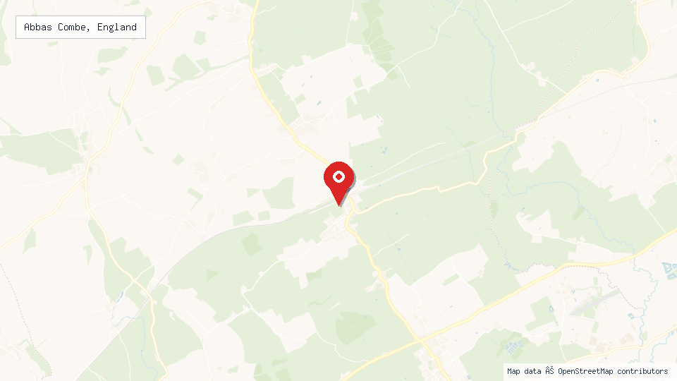 Street map of Abbas Combe, England with location pin