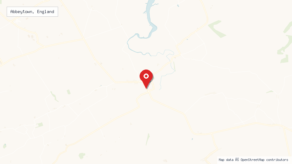 Street map of Abbeytown, England with location pin