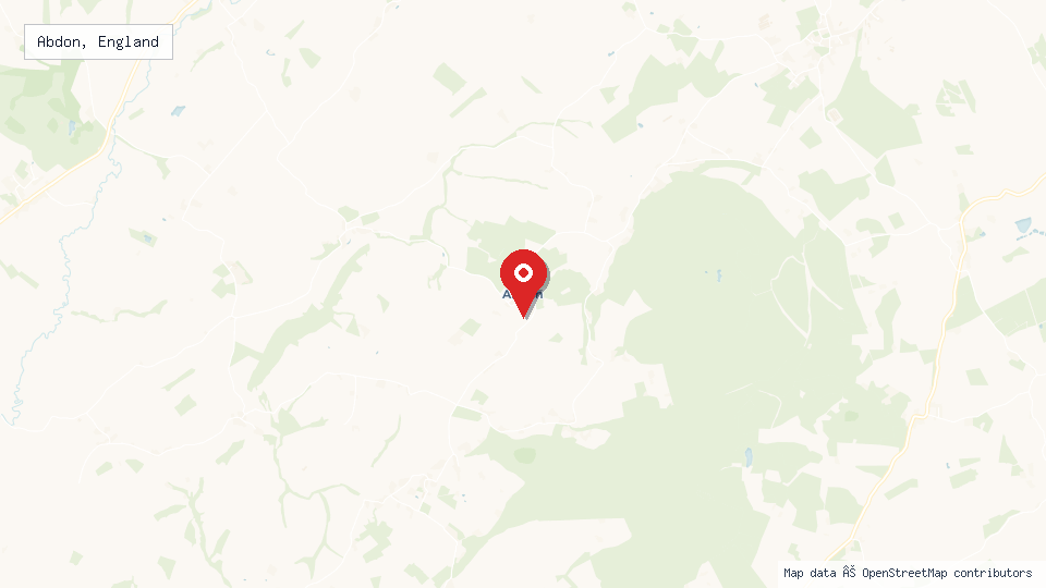 Street map of Abdon, England with location pin
