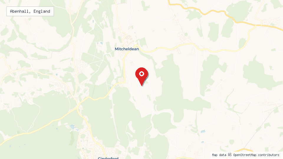 Street map of Abenhall, England with location pin