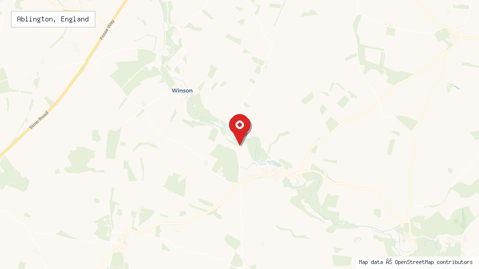 Street map of Ablington, England with location pin