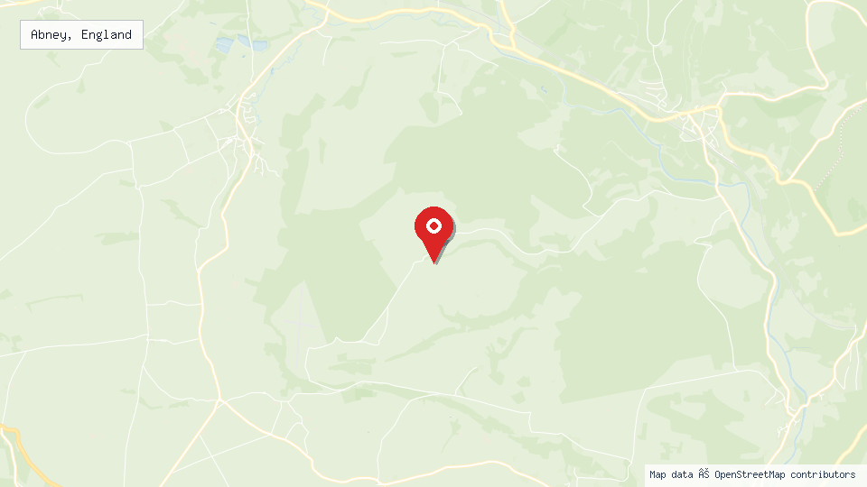 Street map of Abney, England with location pin