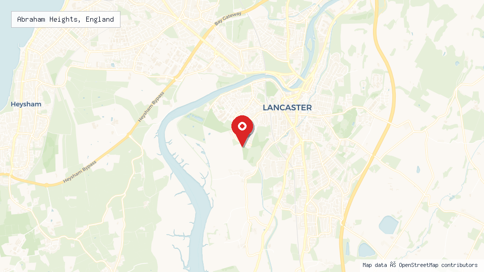 Street map of Abraham Heights, England with location pin