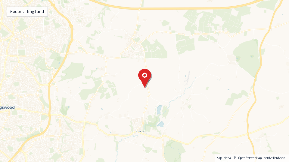 Street map of Abson, England with location pin