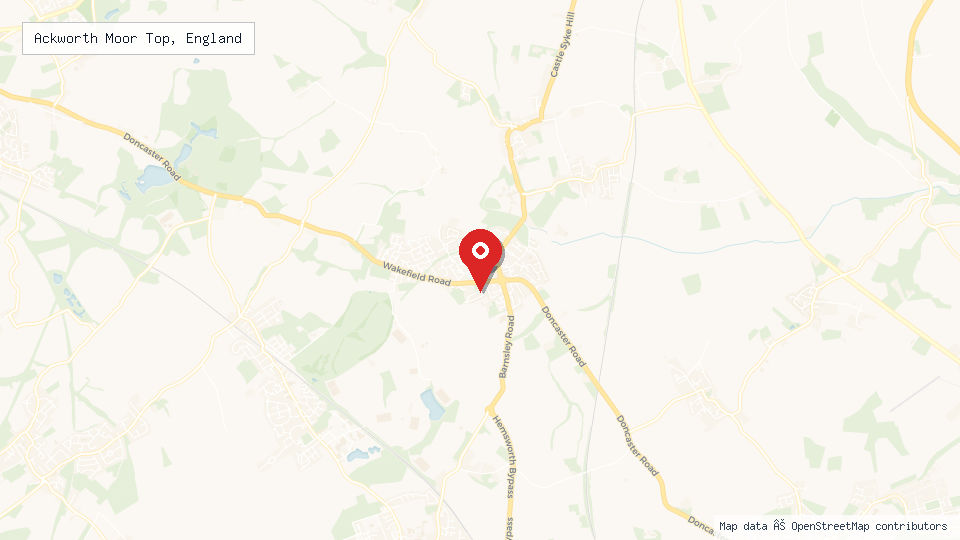 Street map of Ackworth Moor Top, England with location pin