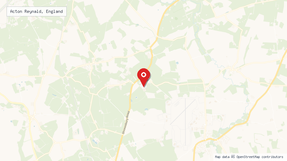 Street map of Acton Reynald, England with location pin