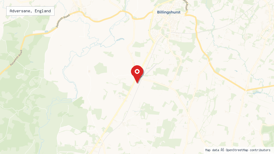 Street map of Adversane, England with location pin