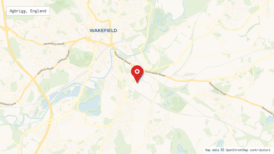 Street map of Agbrigg, England with location pin