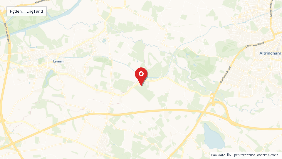 Street map of Agden, England with location pin
