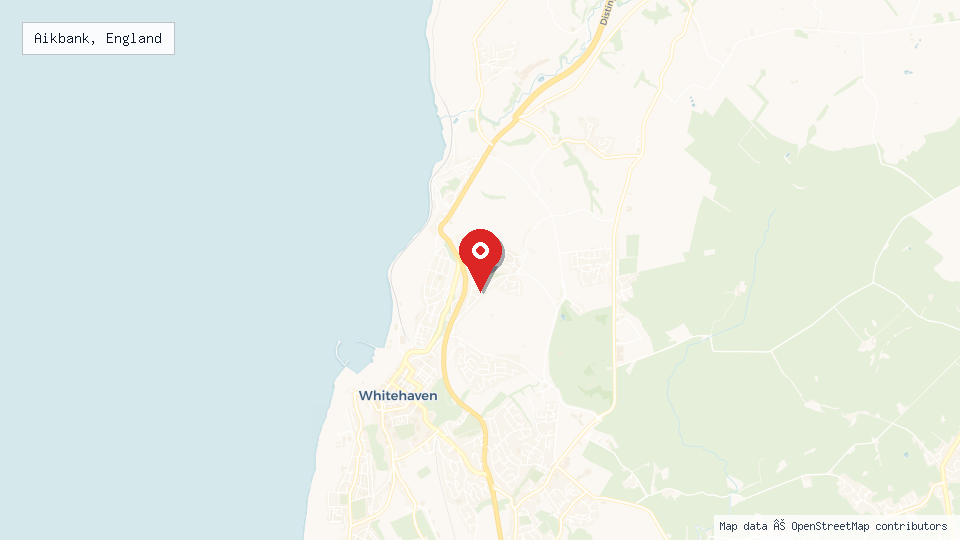 Street map of Aikbank, England with location pin