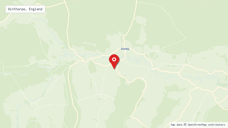 Street map of Ainthorpe, England with location pin