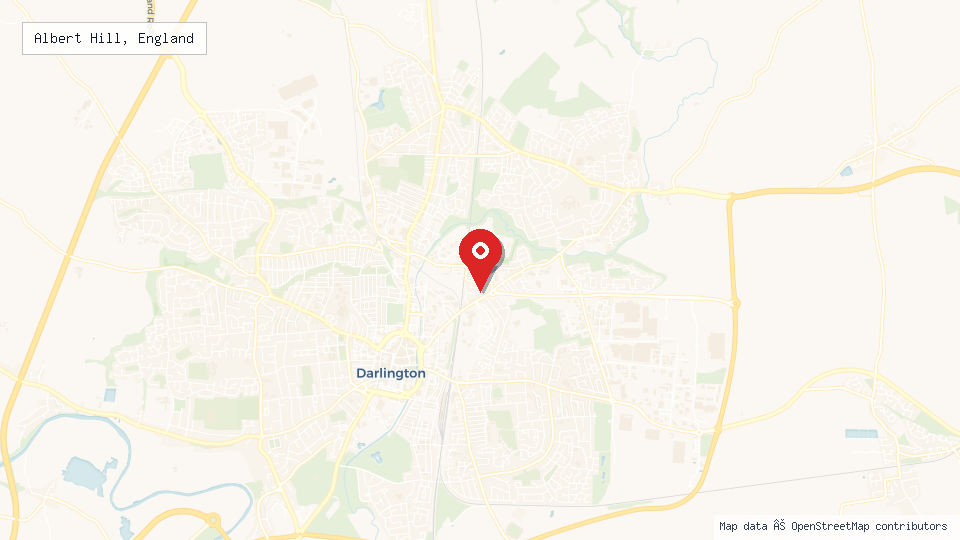 Street map of Albert Hill, England with location pin