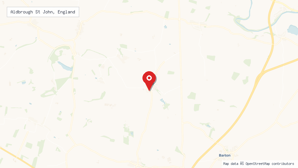Street map of Aldbrough St John, England with location pin