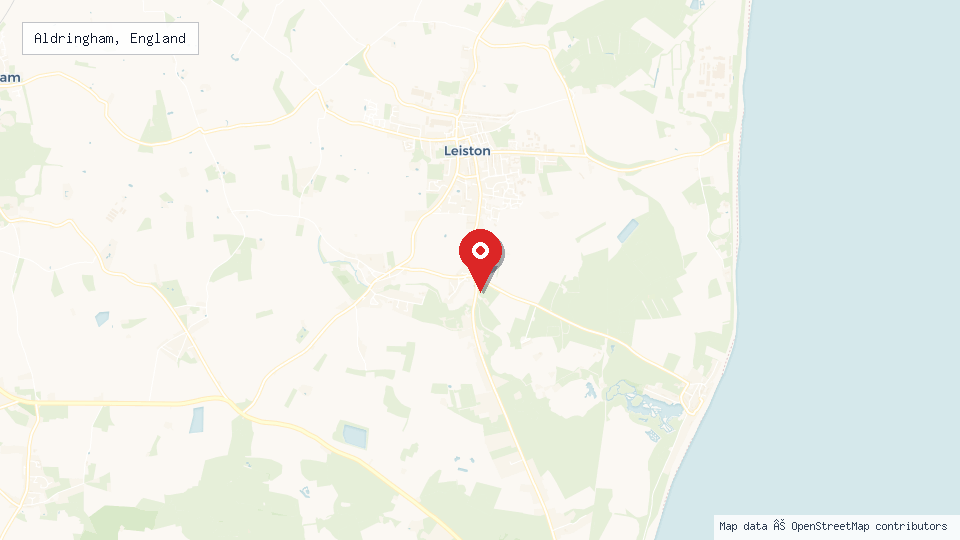 Street map of Aldringham, England with location pin