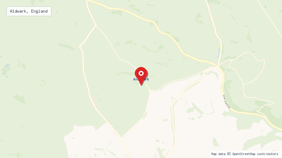 Street map of Aldwark, England with location pin