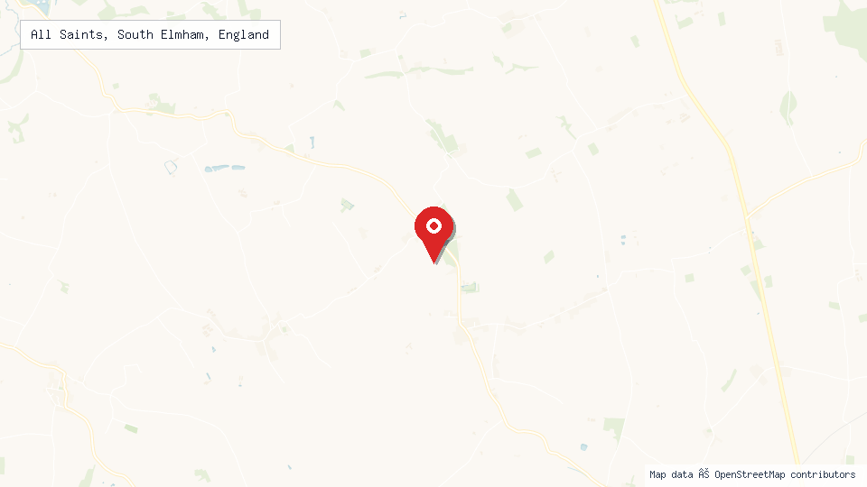 Street map of All Saints, South Elmham, England with location pin