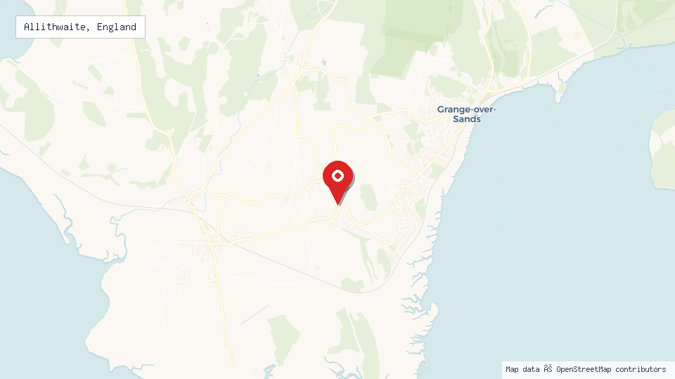 Street map of Allithwaite, England with location pin