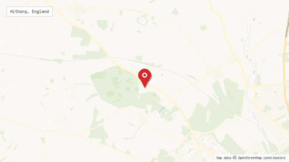 Street map of Althorp, England with location pin