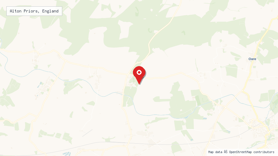 Street map of Alton Priors, England with location pin