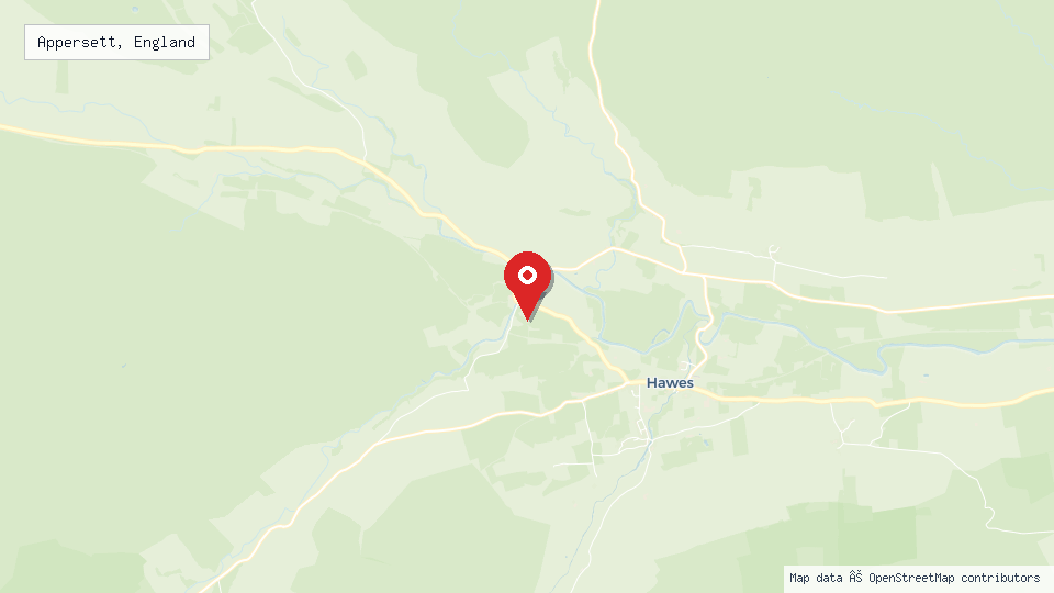 Street map of Appersett, England with location pin