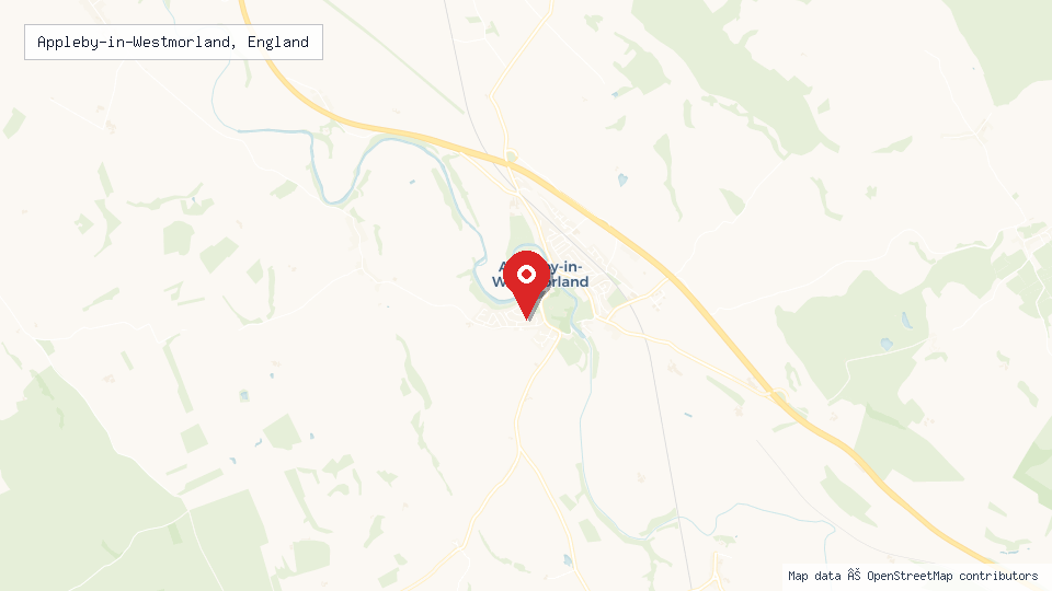Street map of Appleby-in-Westmorland, England with location pin