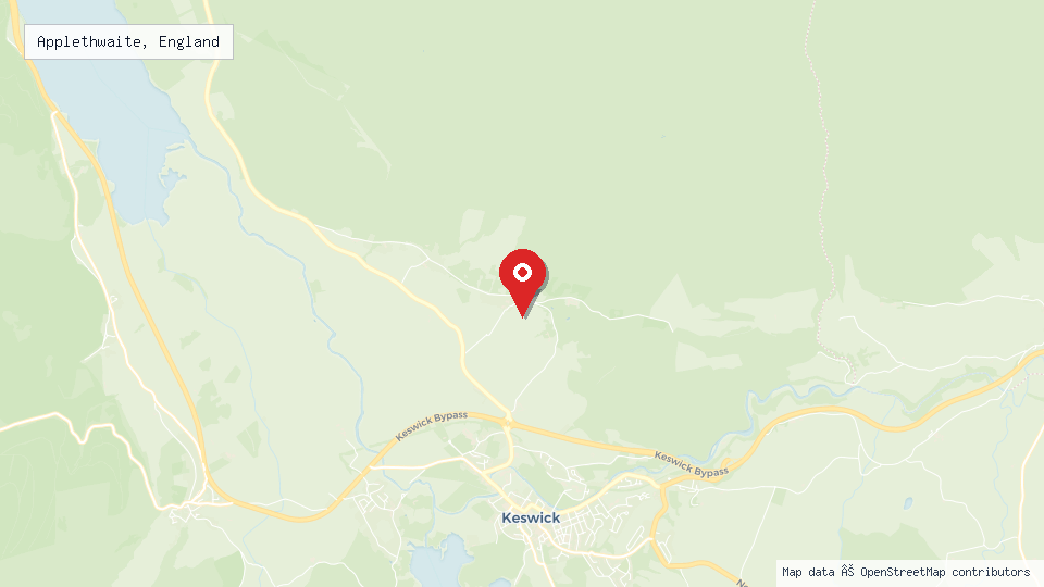 Street map of Applethwaite, England with location pin