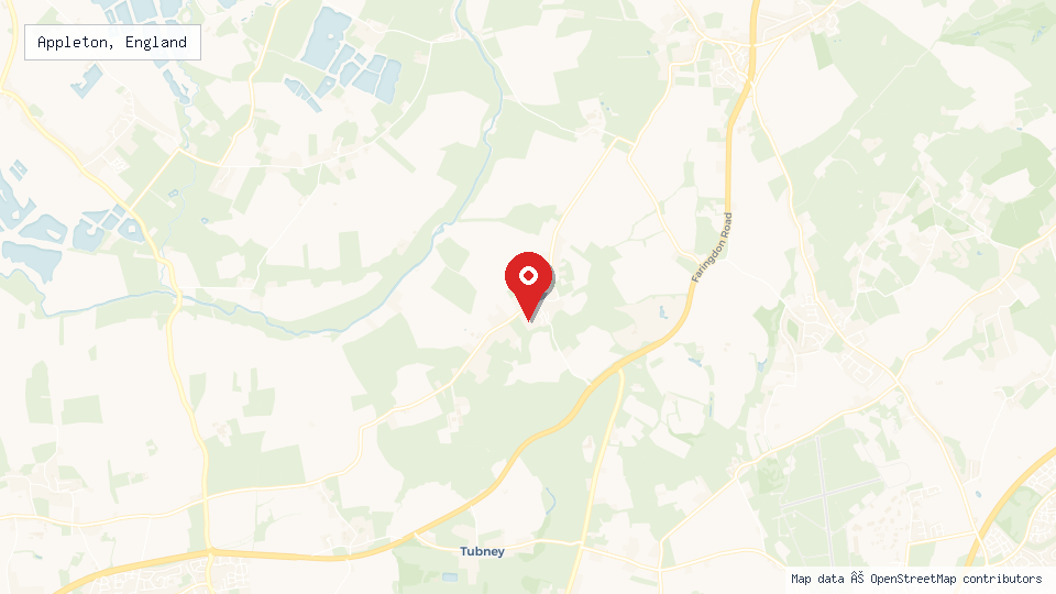 Street map of Appleton, England with location pin
