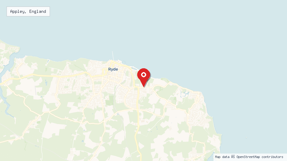 Street map of Appley, England with location pin