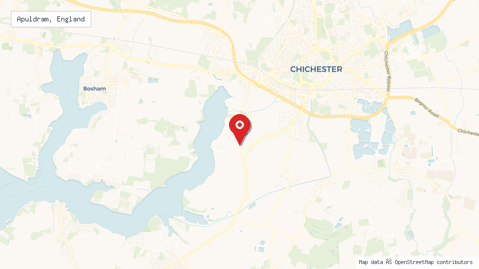 Street map of Apuldram, England with location pin