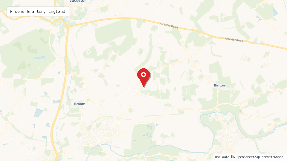 Street map of Ardens Grafton, England with location pin