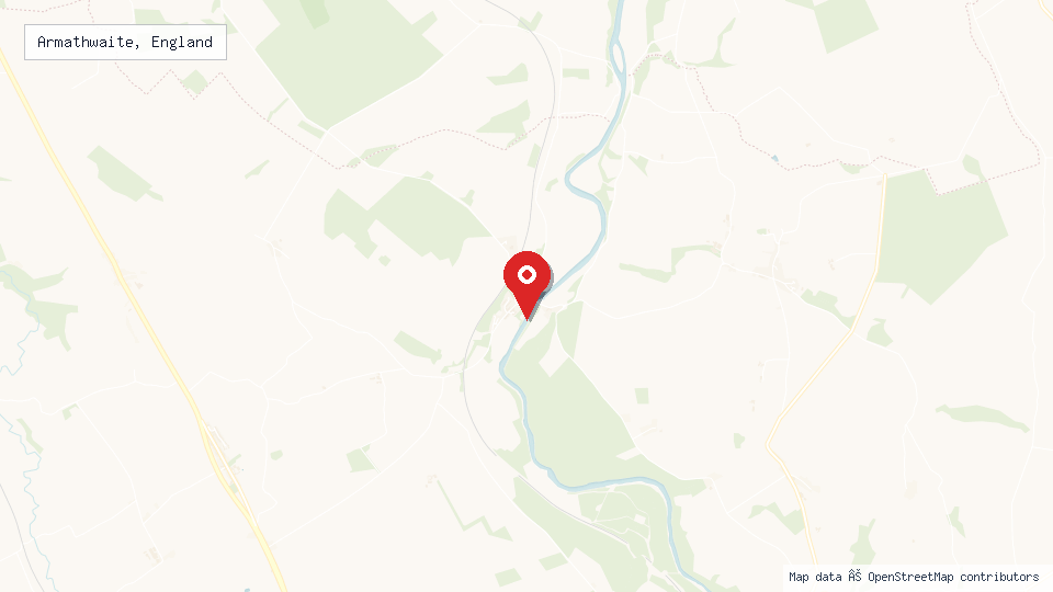 Street map of Armathwaite, England with location pin