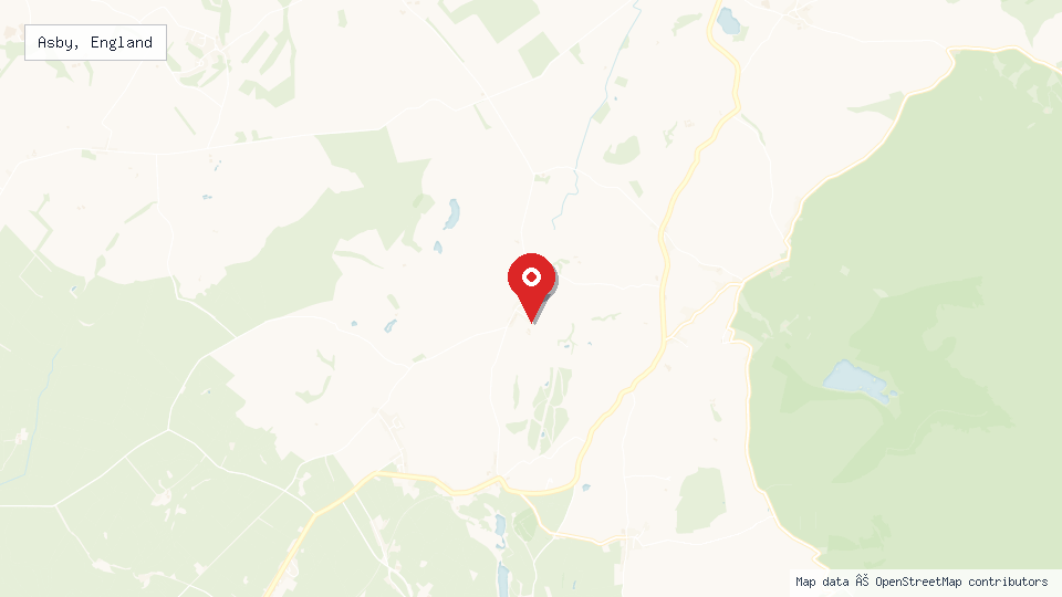 Street map of Asby, England with location pin