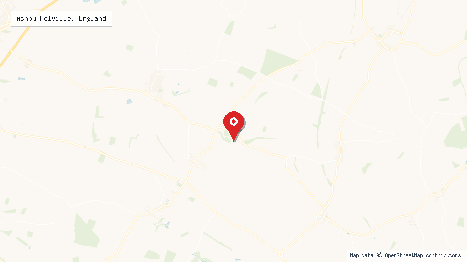 Street map of Ashby Folville, England with location pin