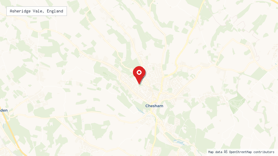Street map of Asheridge Vale, England with location pin