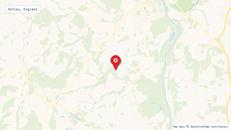 Street map of Astley, England with location pin