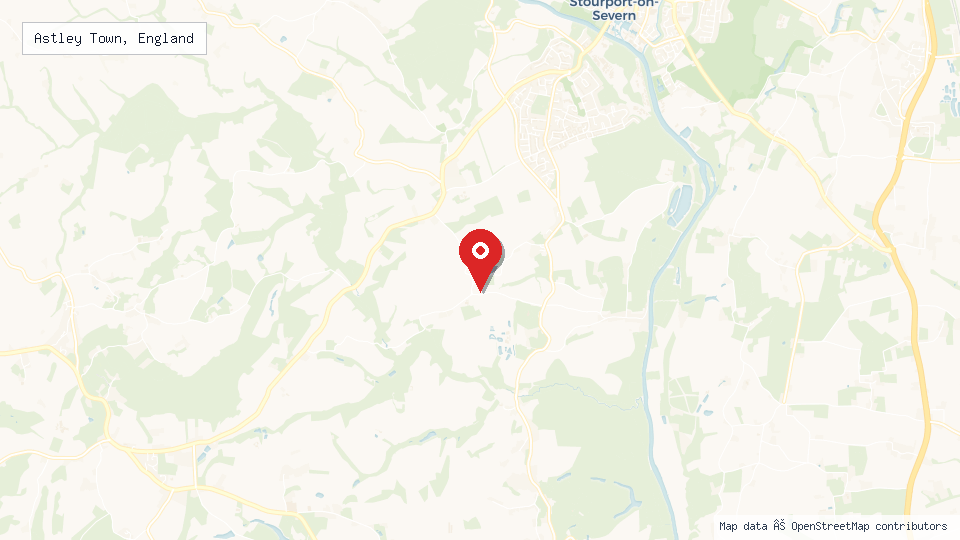 Street map of Astley Town, England with location pin