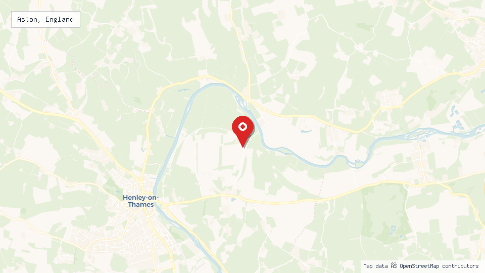 Street map of Aston, England with location pin
