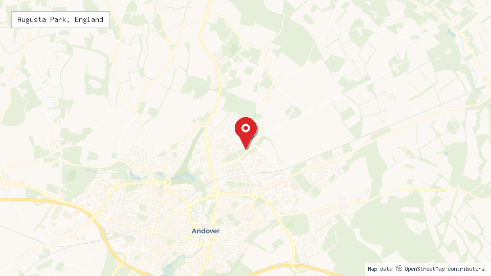 Street map of Augusta Park, England with location pin