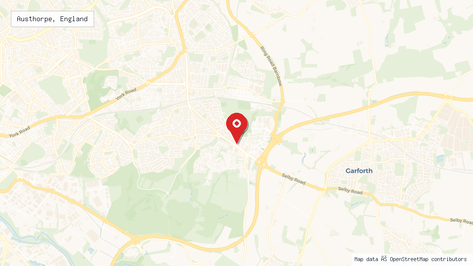 Street map of Austhorpe, England with location pin