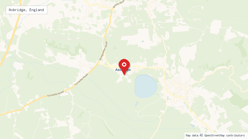 Street map of Axbridge, England with location pin