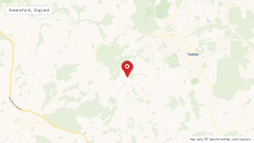 Street map of Axmansford, England with location pin