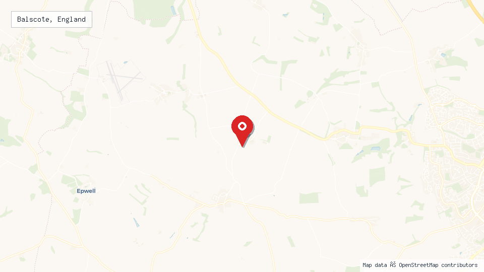 Street map of Balscote, England with location pin