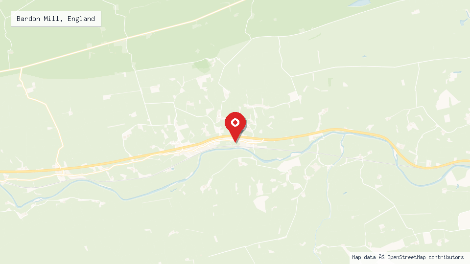 Street map of Bardon Mill, England with location pin