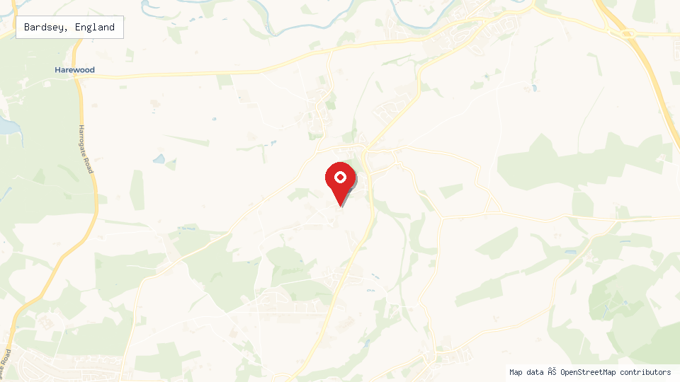 Street map of Bardsey, England with location pin