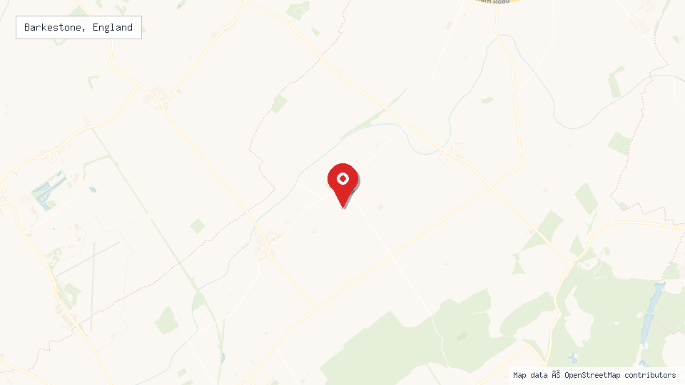 Street map of Barkestone, England with location pin