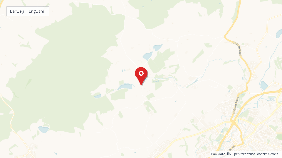 Street map of Barley, England with location pin